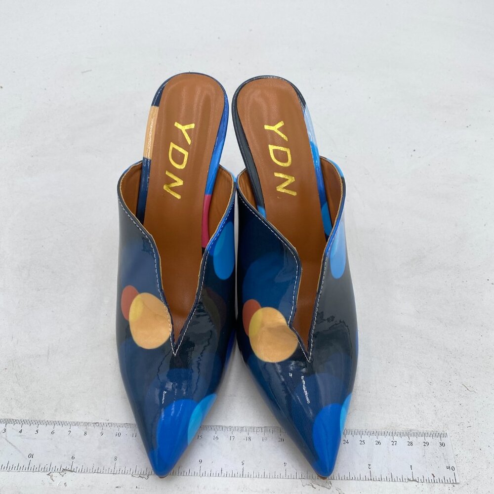 Ydn Colorful Dots Cone Heel Pointed Toe Slide Mul… - image 3